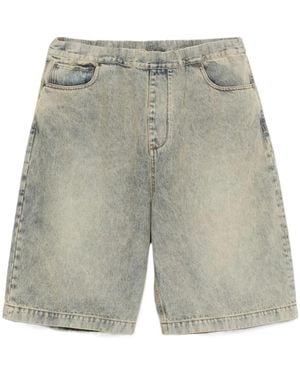 Entire studios Elasticated-Waist Button Bermuda Shorts - Grey
