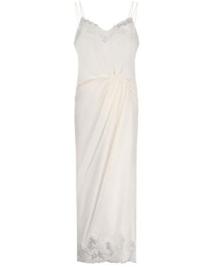 Ermanno Scervino Lace-Trim Gathered Dress - White