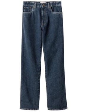 Miu Miu Flocked Denim Jeans - Blue