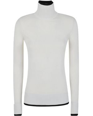 TOTEME Ribbed-Knit Turtleneck Jumper - White