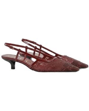 Gucci Demi Crystal Mesh Slingback Court Shoes - Brown