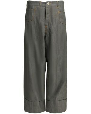 Junya Watanabe Casual Pinstripe Trousers - Grey