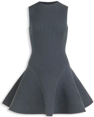 Alaïa Ribbed Skater Dress - Blue