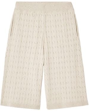 Brunello Cucinelli Elastic Waist Shorts - Natural