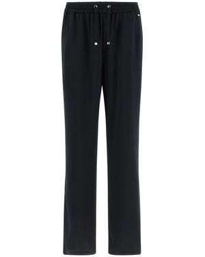Herno Wide Leg Satin Pants - Black