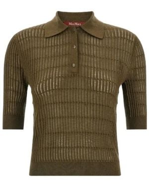 Max Mara Studio Gallo Knitted Polo Shirt - Green