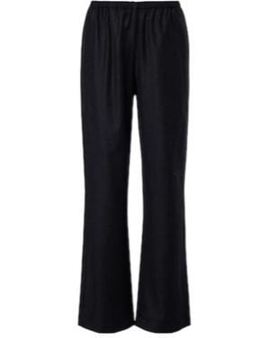 Rohe Virgin Wool Wide-Leg Trousers - Black