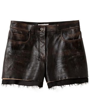 Miu Miu Nappa Leather Shorts - Black