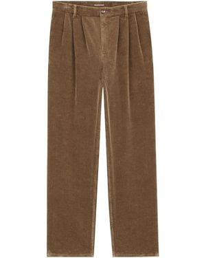 Saint Laurent Wide Leg Corduroy Trousers - Brown