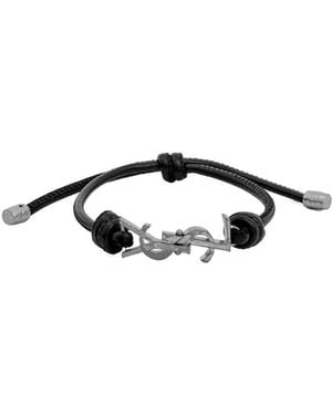 Saint Laurent Braided Rope Bracelet - White