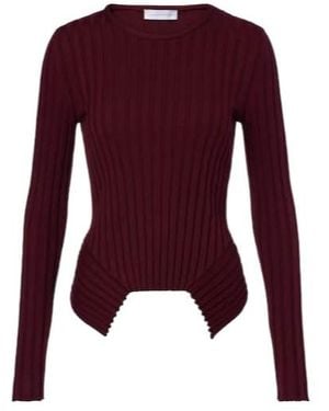 Stella McCartney Ribbed-Knit Cotton Top - Purple