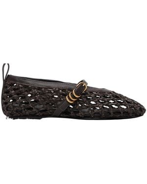 Rag & Bone Spire Woven Mary Jane Flats - Black