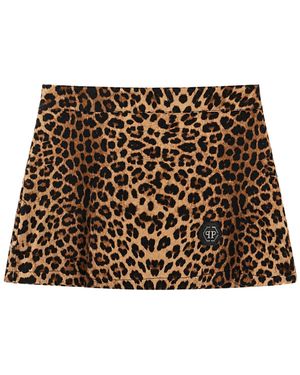 Philipp Plein Leopard-Print Skirt - Brown