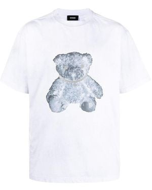 we11done Negative Teddy Print T-Shirt - White