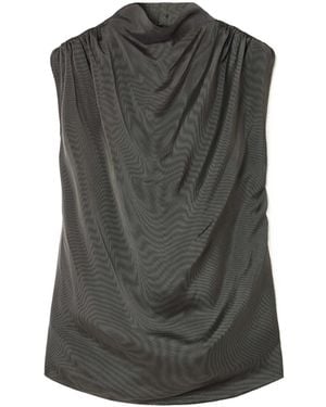 Kallmeyer Penny Draped Satin Top - Grey