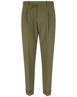 Pt Pantaloni Pt Torino Pleated Trousers - Green