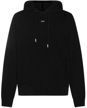 Off-White c/o Virgil Abloh Logo Printed Drawstring Hoodie - Black