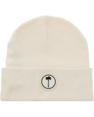 Palm Angels Logo Knit Hat - White