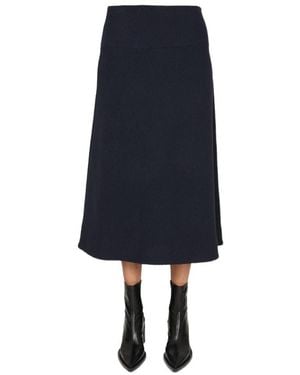 Jil Sander High-Waisted Flared Skirt - Blue