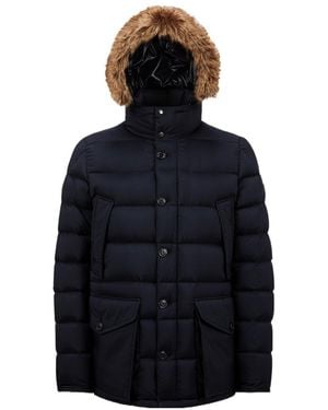 Moncler Clunye Hooded Short Padded Jacket - Blue