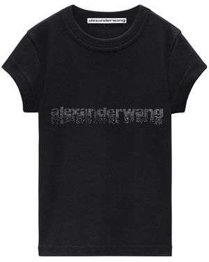 Alexander Wang Logo-Embellished Crewneck T-Shirt - Black