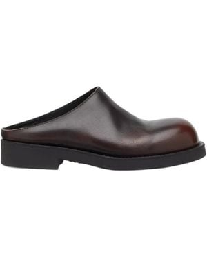 MM6 by Maison Margiela Round-Toe Flat Mules - Brown