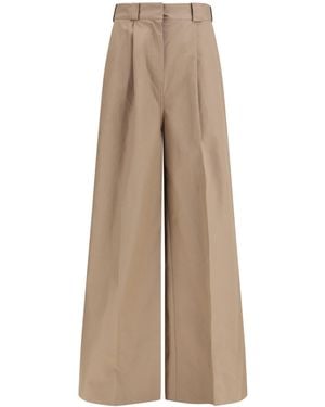 Balenciaga High-Waist Wide-Leg Trousers - Natural
