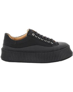 Jil Sander Canvas Low-Top Chunky Trainers - Black