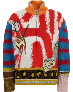 Marni Long-Sleeved Cardigan - Red
