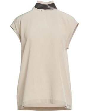 Brunello Cucinelli Crepe Tops - Natural