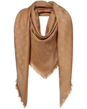 Fendi Ff Jacquard Frayed-Edge Scarf - Natural