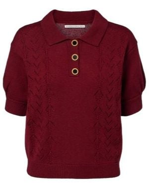 Alessandra Rich Polo Jumper - Red