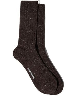 Norse Projects Wool Blend Ribbed Socks - Black