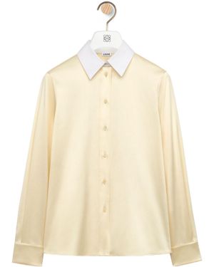 Loewe Long-Sleeved Satin Shirt - Natural