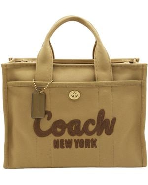 COACH Logo Flocked Zip-Up Tote Bag - Metallic