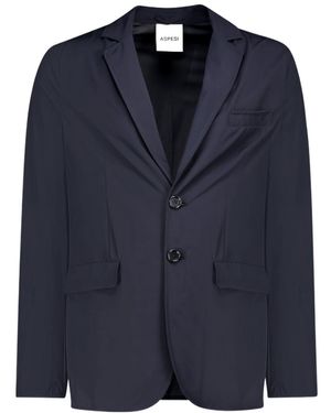 Aspesi Single-Breasted Long Sleeved Blazer - Blue