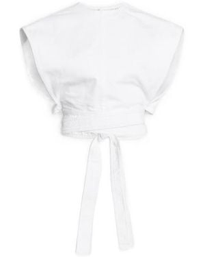 Alaïa Alaïa Belted Denim Top - White