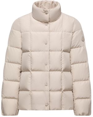 Moncler Cochevinne Square-Quilted Short Down Jacket - Natural