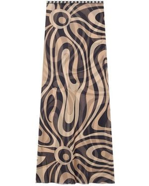 PUCCI Pucci Sheer Abstract-Print Maxi Skirt - Natural