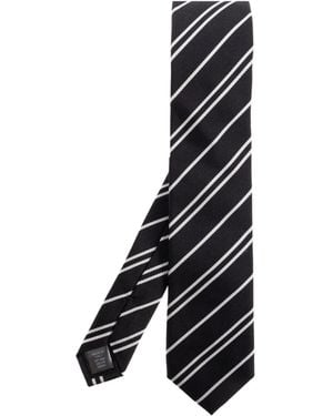 Dolce & Gabbana Striped Jacquard Tie - Black