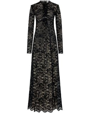 Rabanne Long Sleeved Lace Maxi Dress - Black