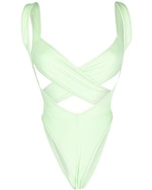 Reina Olga Exotica Cut-Out Open Back Swimsuit - Green