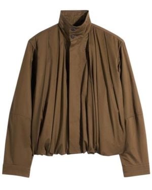 Lemaire Pleated Balloon Jacket - Brown