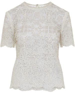 Ermanno Scervino Lace Embellished Top - White