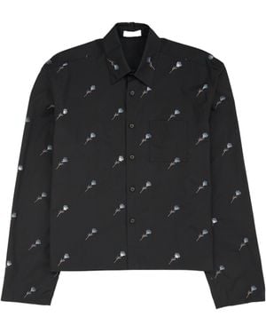 Rier Floral Embroidered Shirt - Black