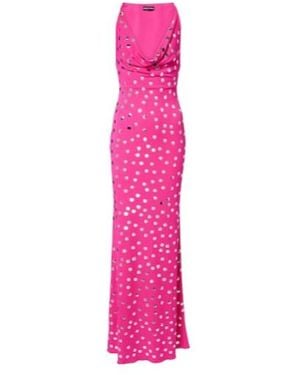 David Koma Polka-Dot Gown - Pink