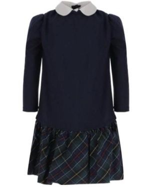 Polo Ralph Lauren Plaid-Pattern Dress - Blue