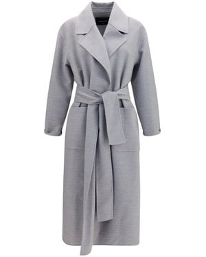 Fabiana Filippi Belted Double-Breasted Coat - Grey