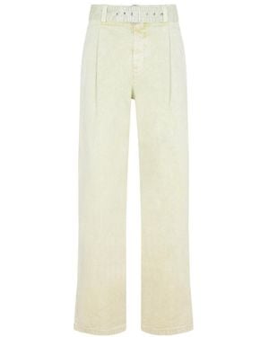 Jil Sander Belted Wide Leg Pants - Natural