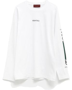 Gucci Logo Long-Sleeve T-Shirt - White